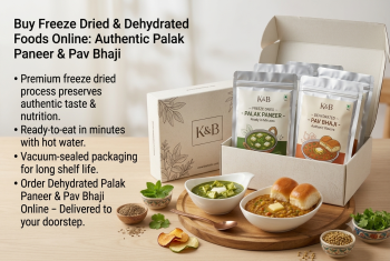 Dehydrated Indian ready-to-eat meals for customers in the USA and UK by KQB